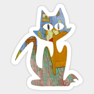 Cat Vang Gogh Bedroom Sticker